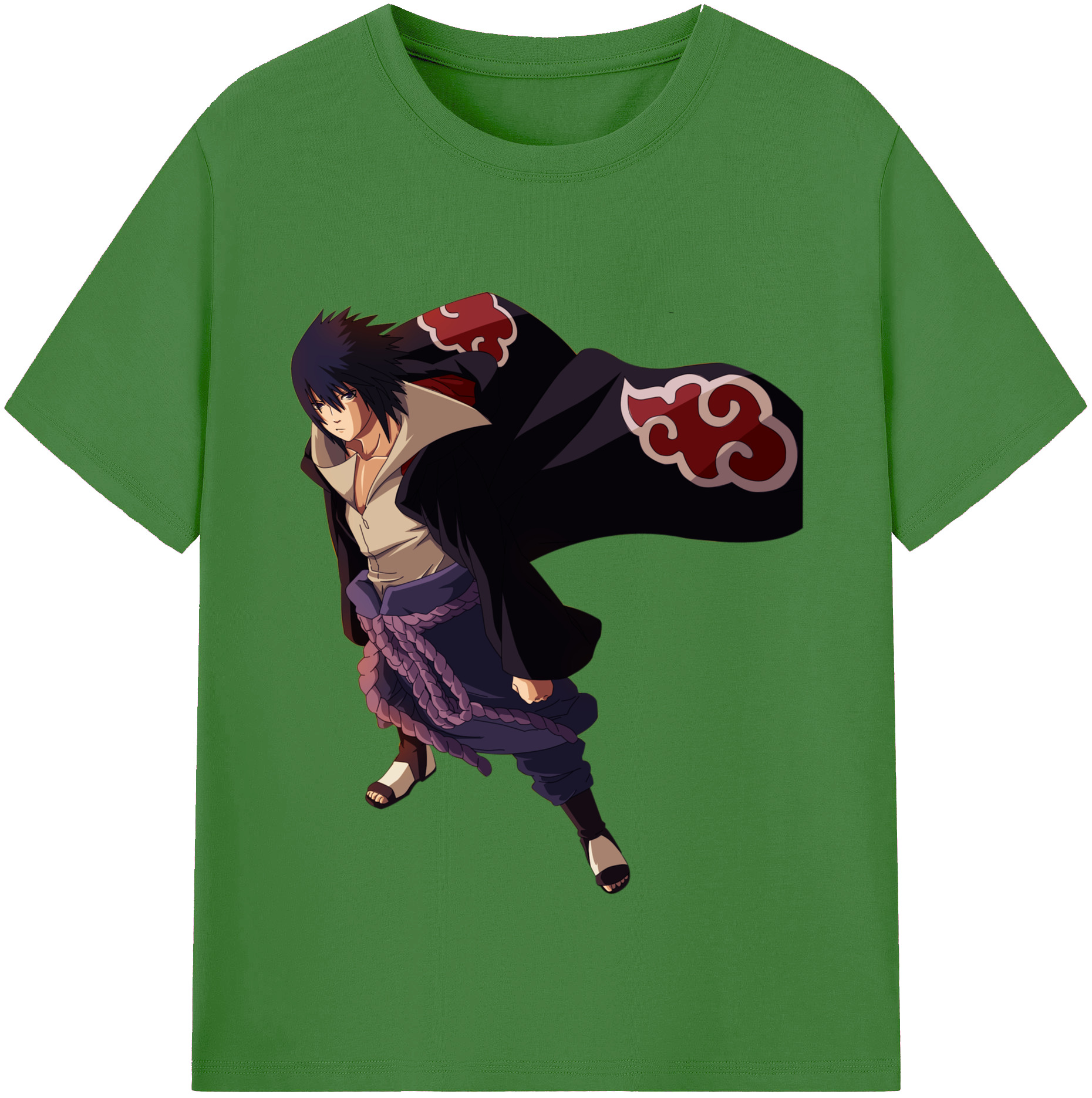 （画像用） NARUTO -ナルト- うちは サスケ Uchiha Sasuke レディースカジュアルプリントTシャツ（綿100％）